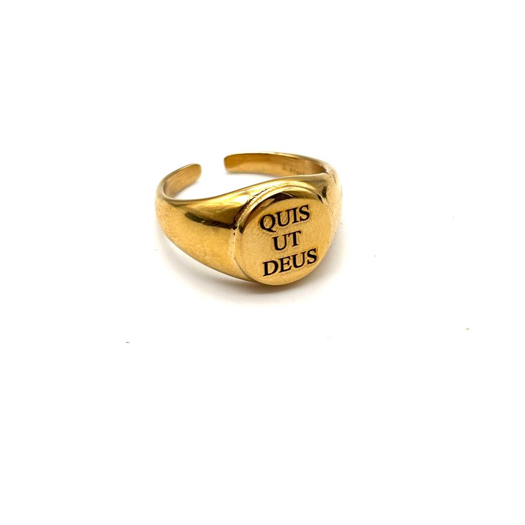Anello Quis Ut Deus - dorato