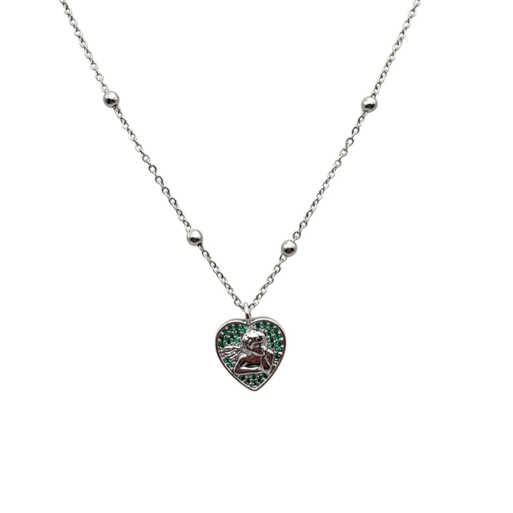Collana cuore angelo – verde