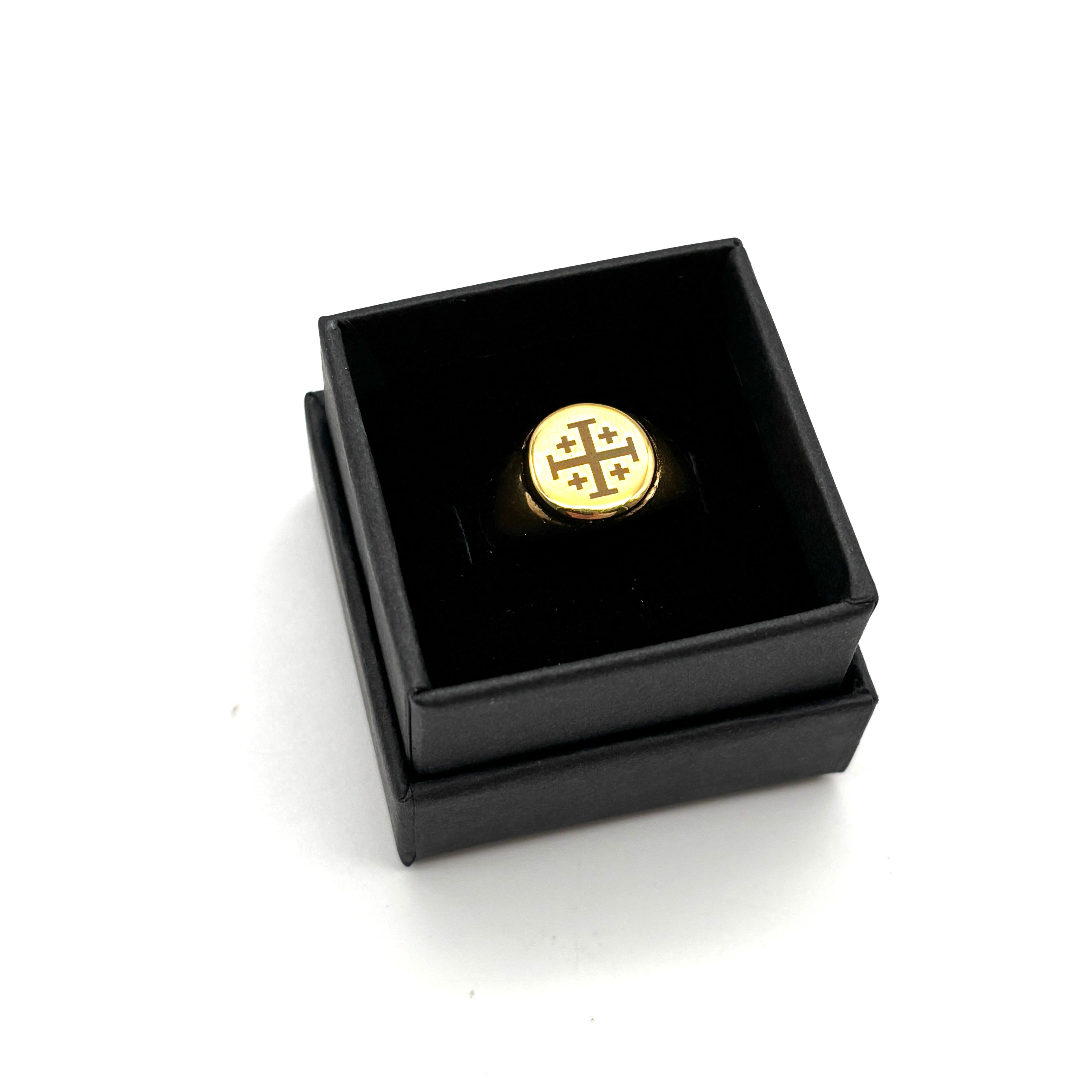 Anello Croce di Gerusalemme - dorato