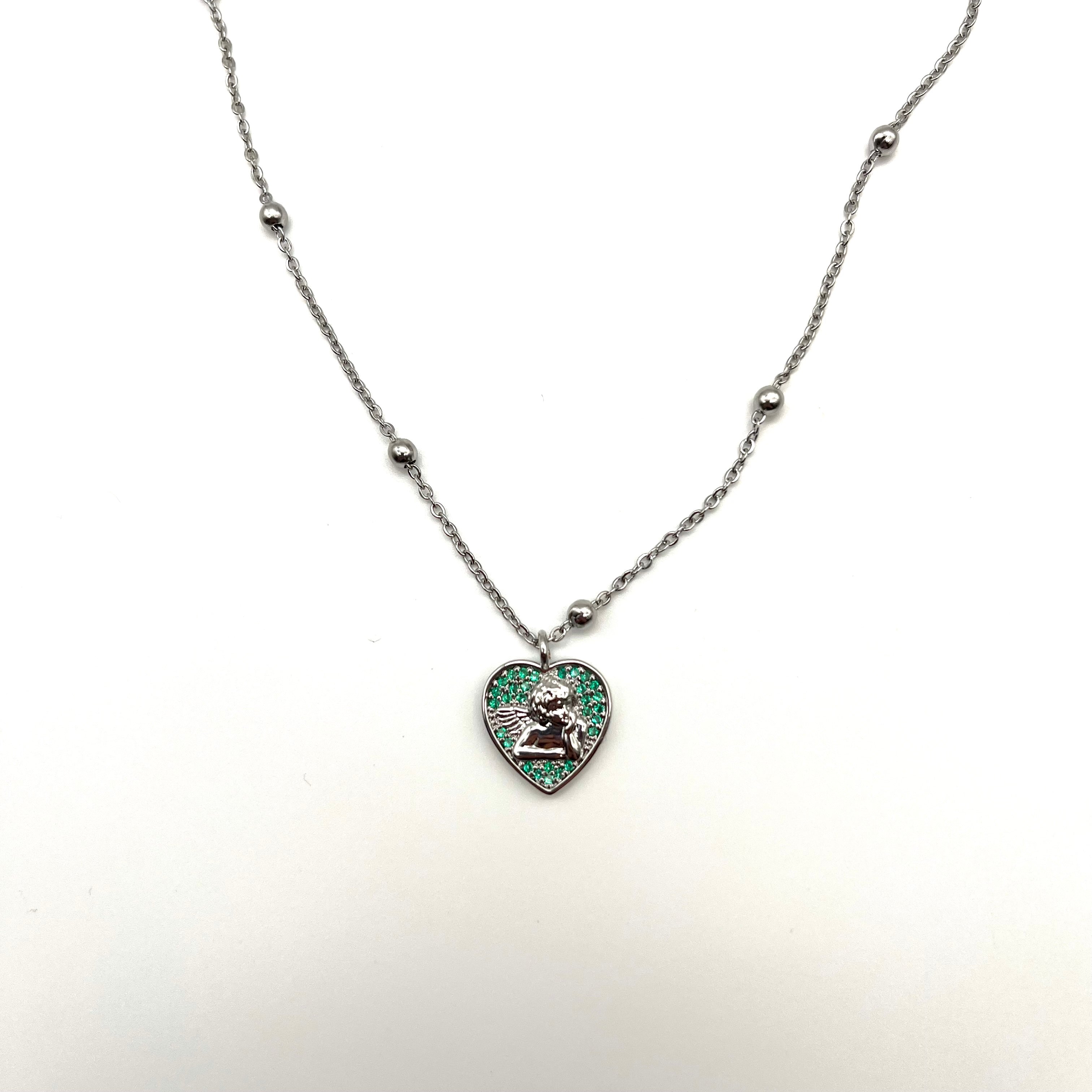 Collana cuore angelo – verde