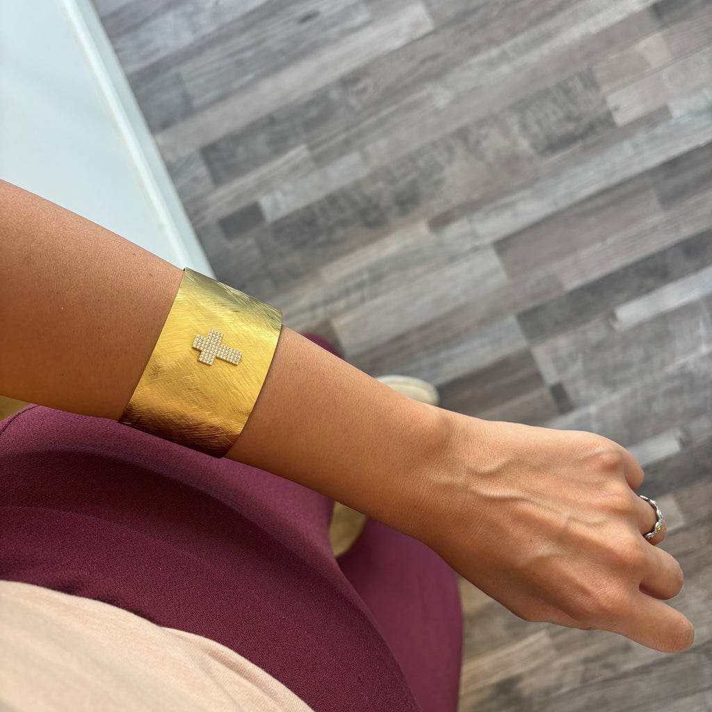 Bracciale fascia Croce Dorato