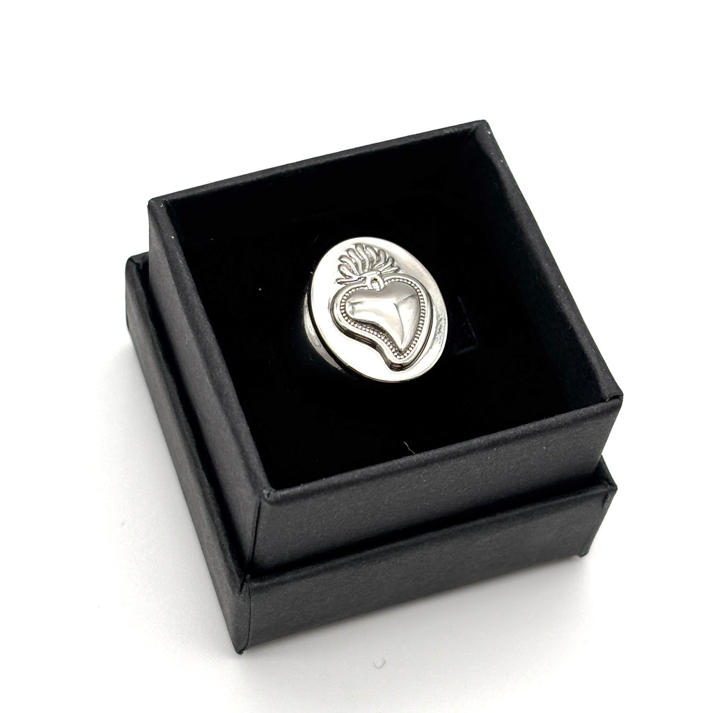Anello Sacro Cuore - argento