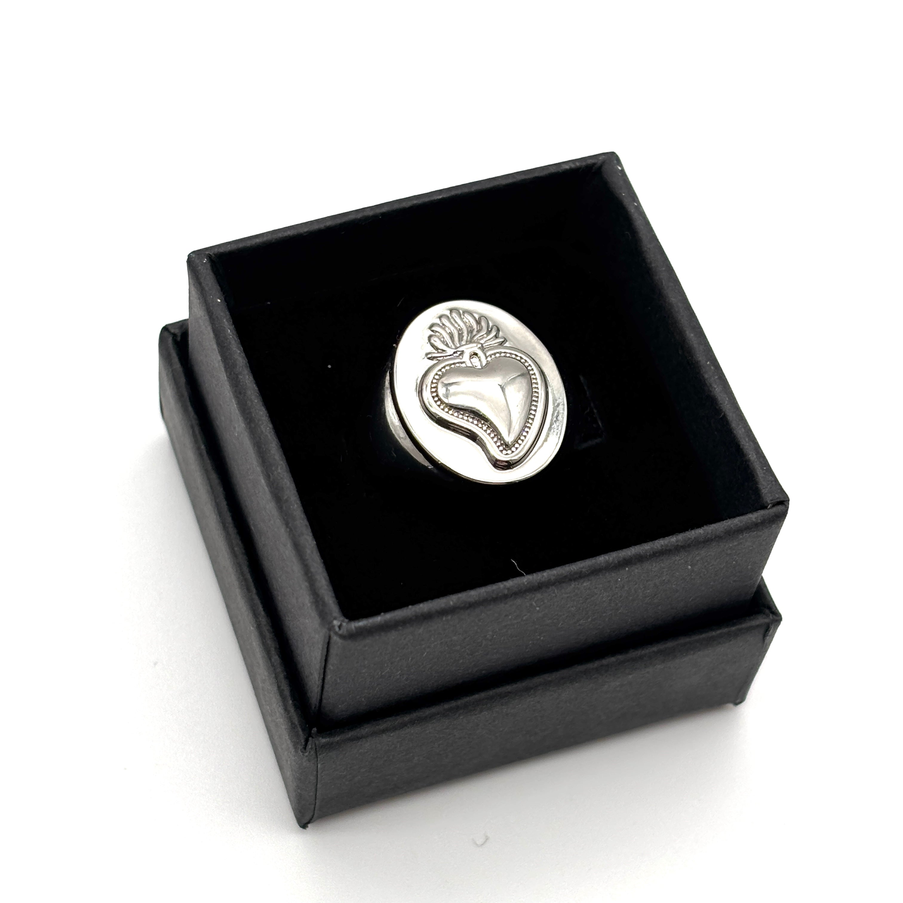 Anello Sacro Cuore - argento
