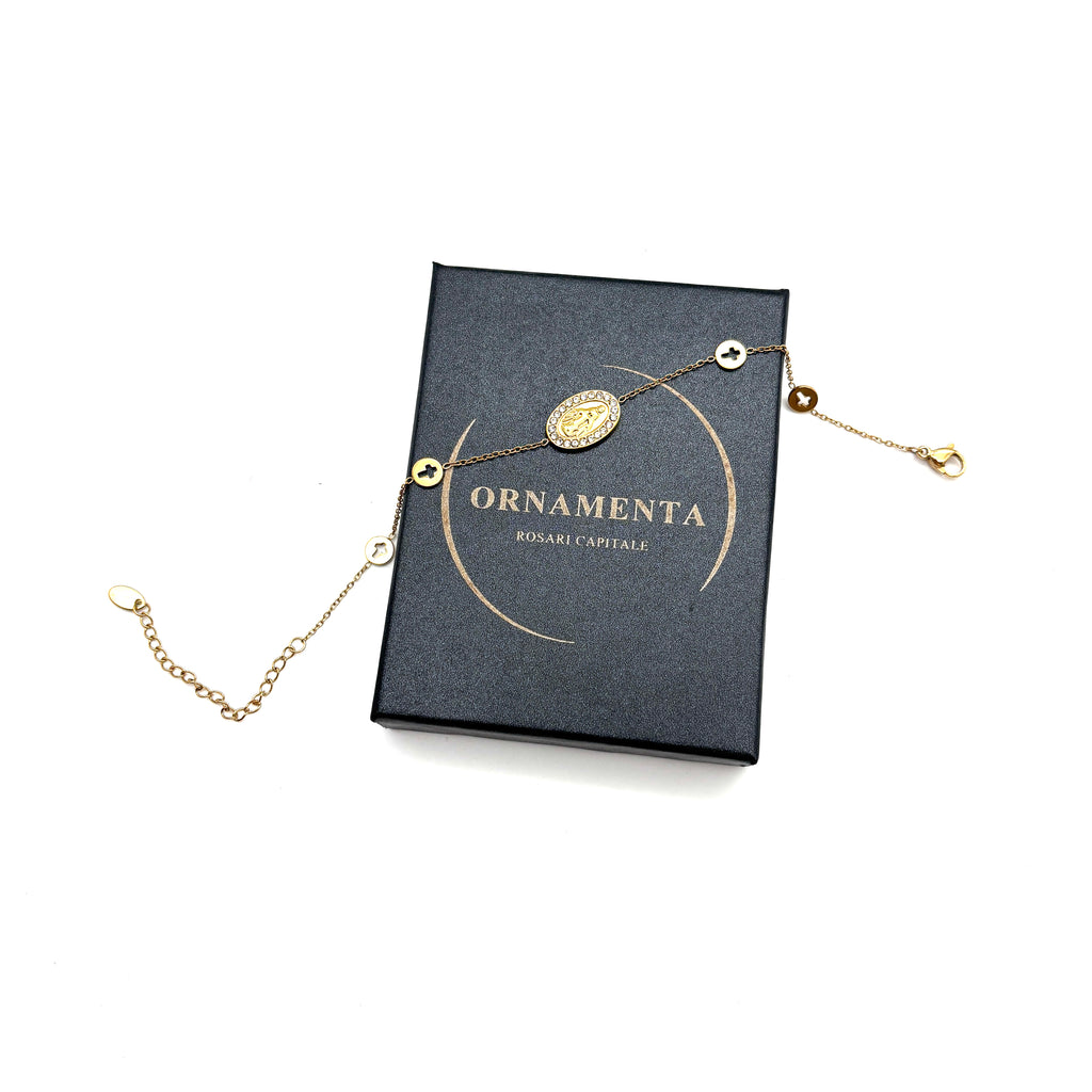 Bracciale acciaio Madonnina - oro