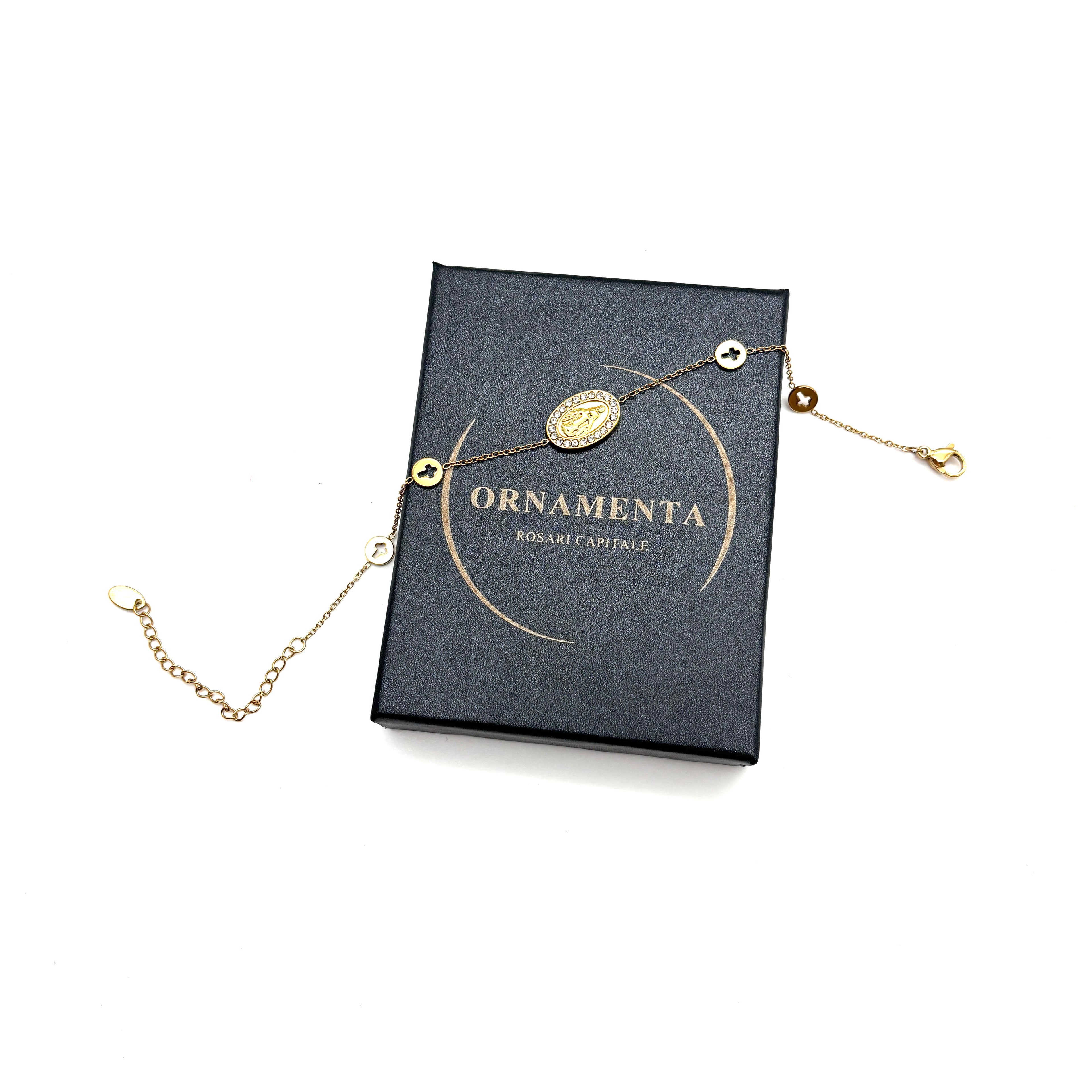 Bracciale acciaio Madonnina - oro
