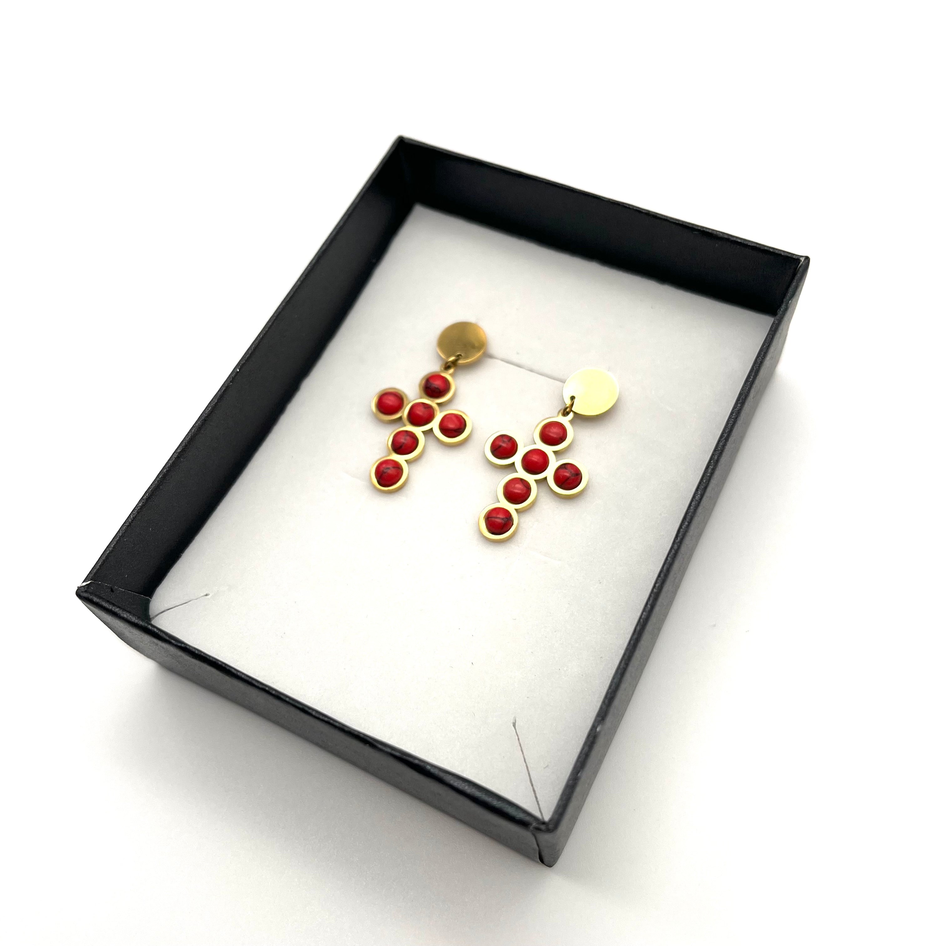 Orecchini in acciao - Crux Rubra