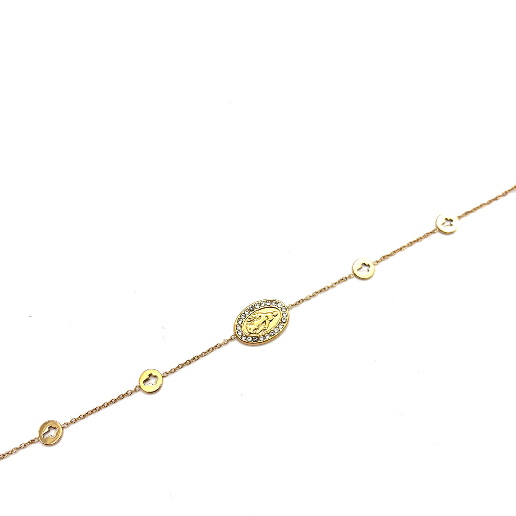 Bracciale acciaio Madonnina - oro
