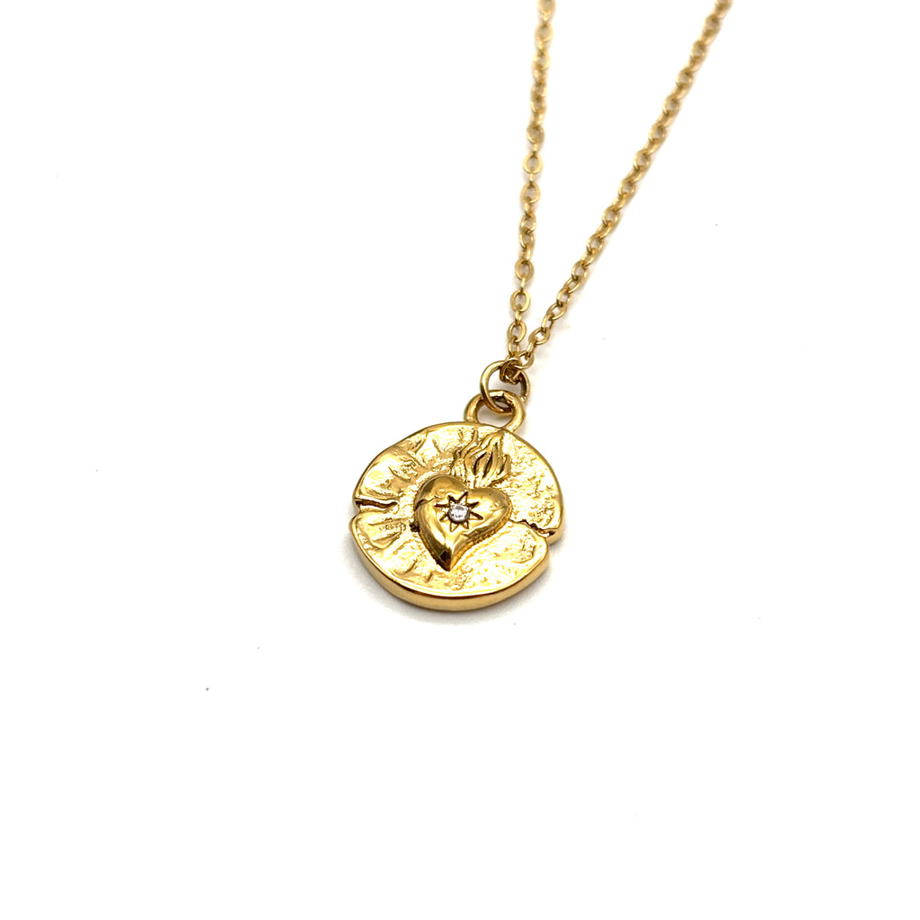 Collana Cuore Sacro retrò - oro