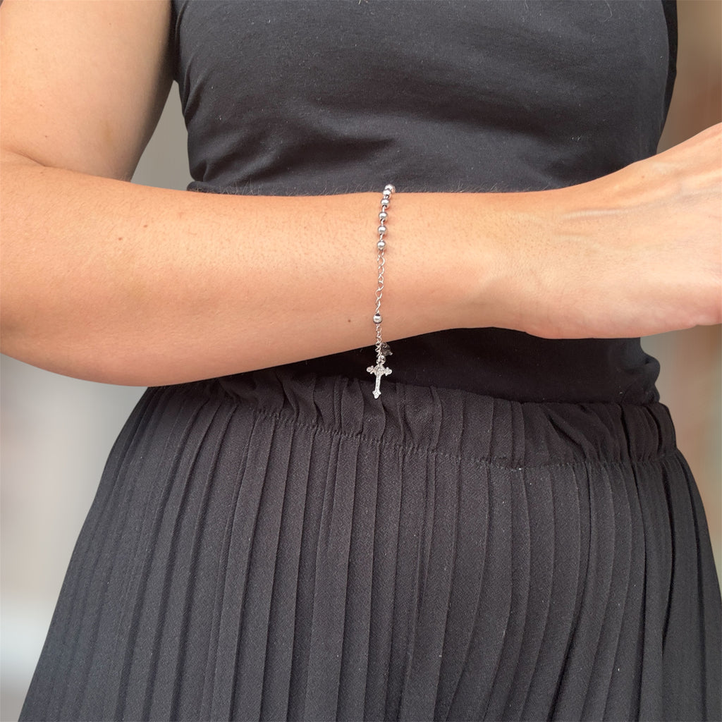 Bracciale Rosario in Argento 925 grani 4mm