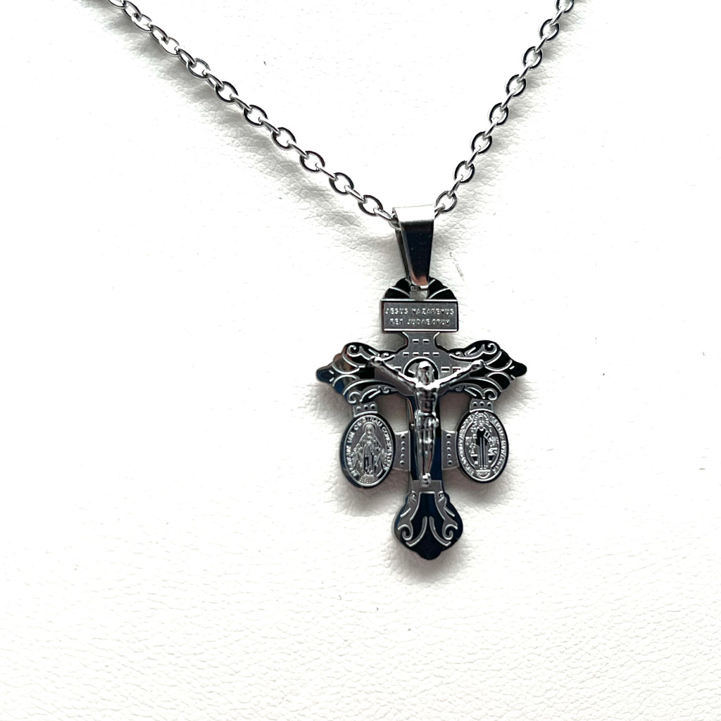 Collana in acciaio - Crux Misericordiae