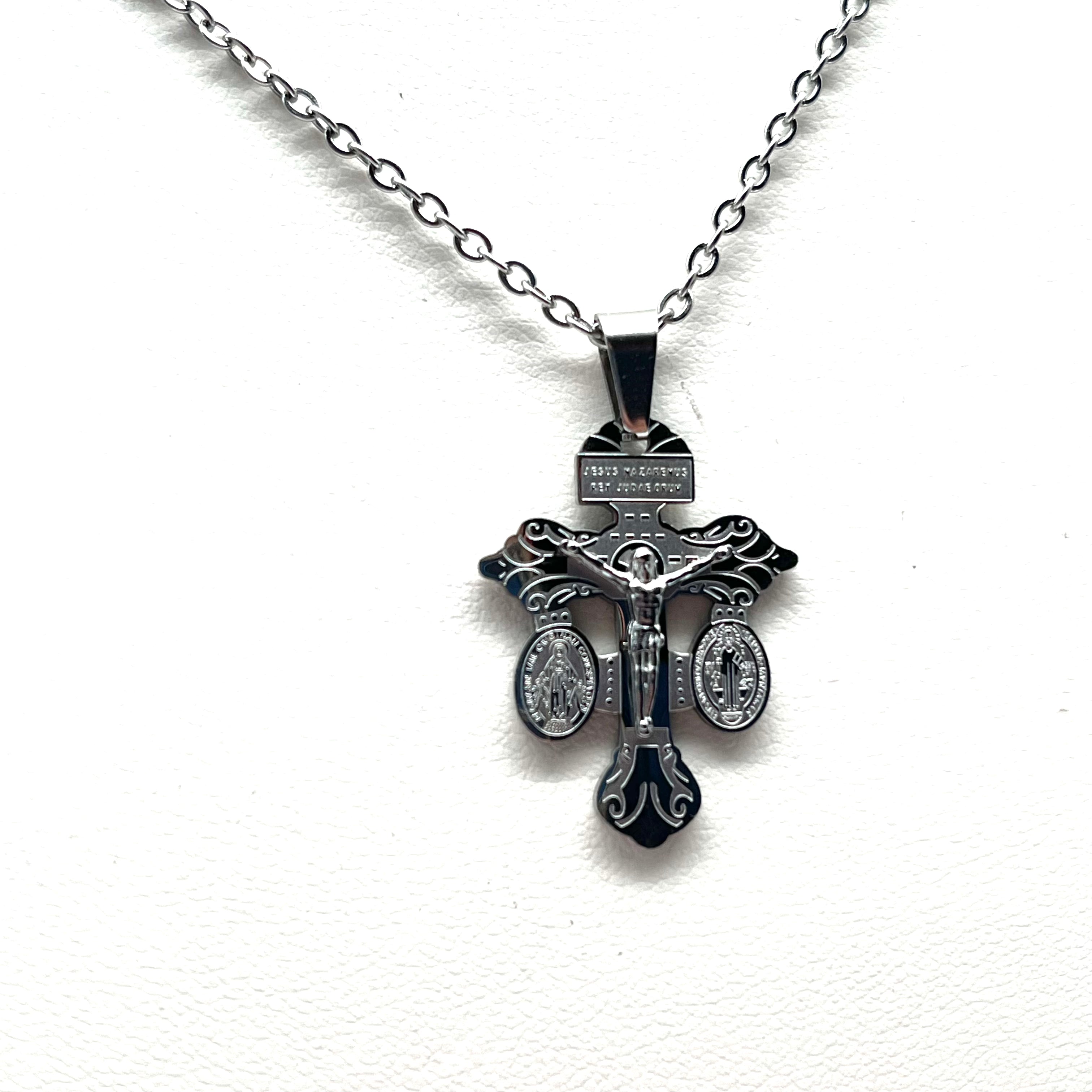 Collana in acciaio - Crux Misericordiae