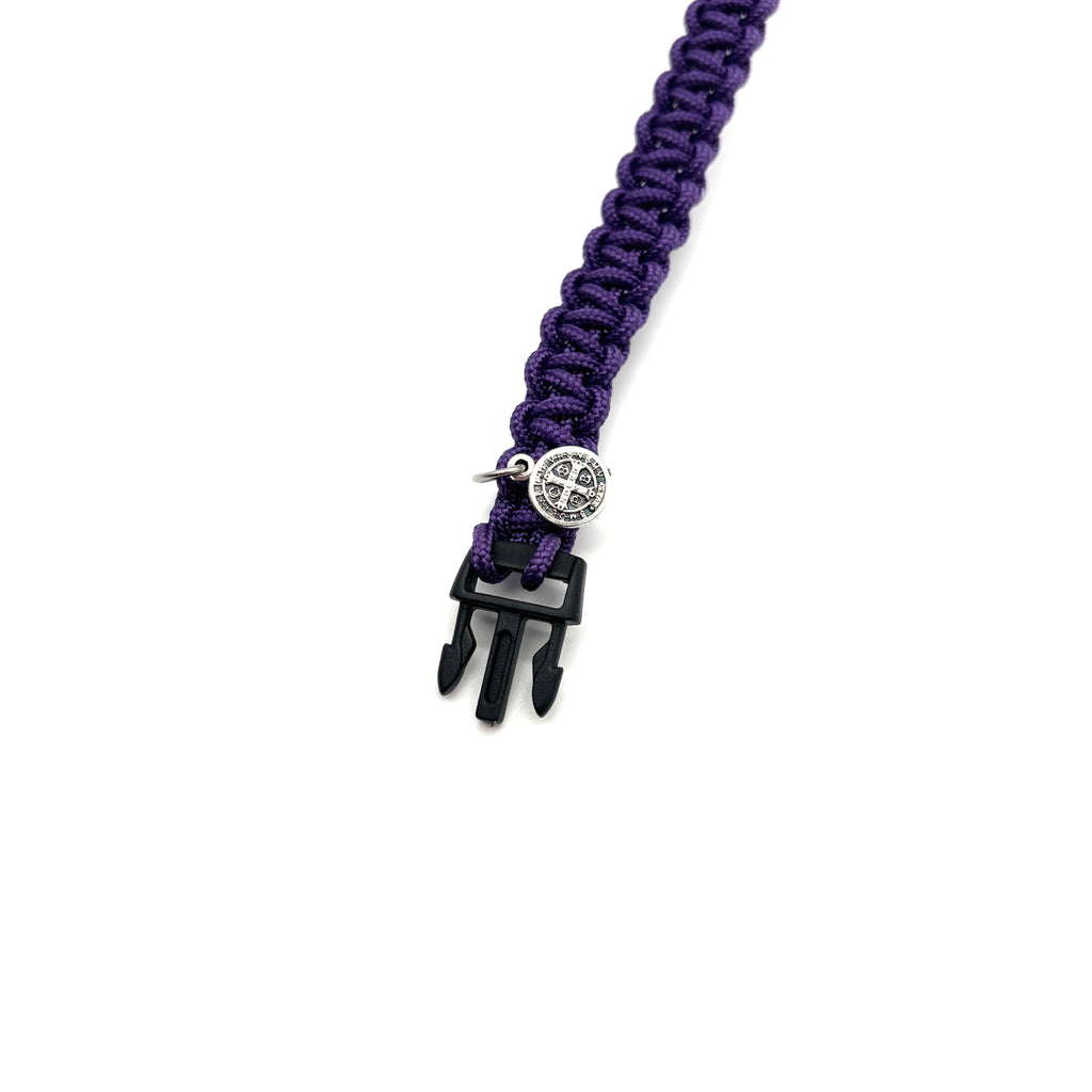 Bracciale intrecciato in paracord viola