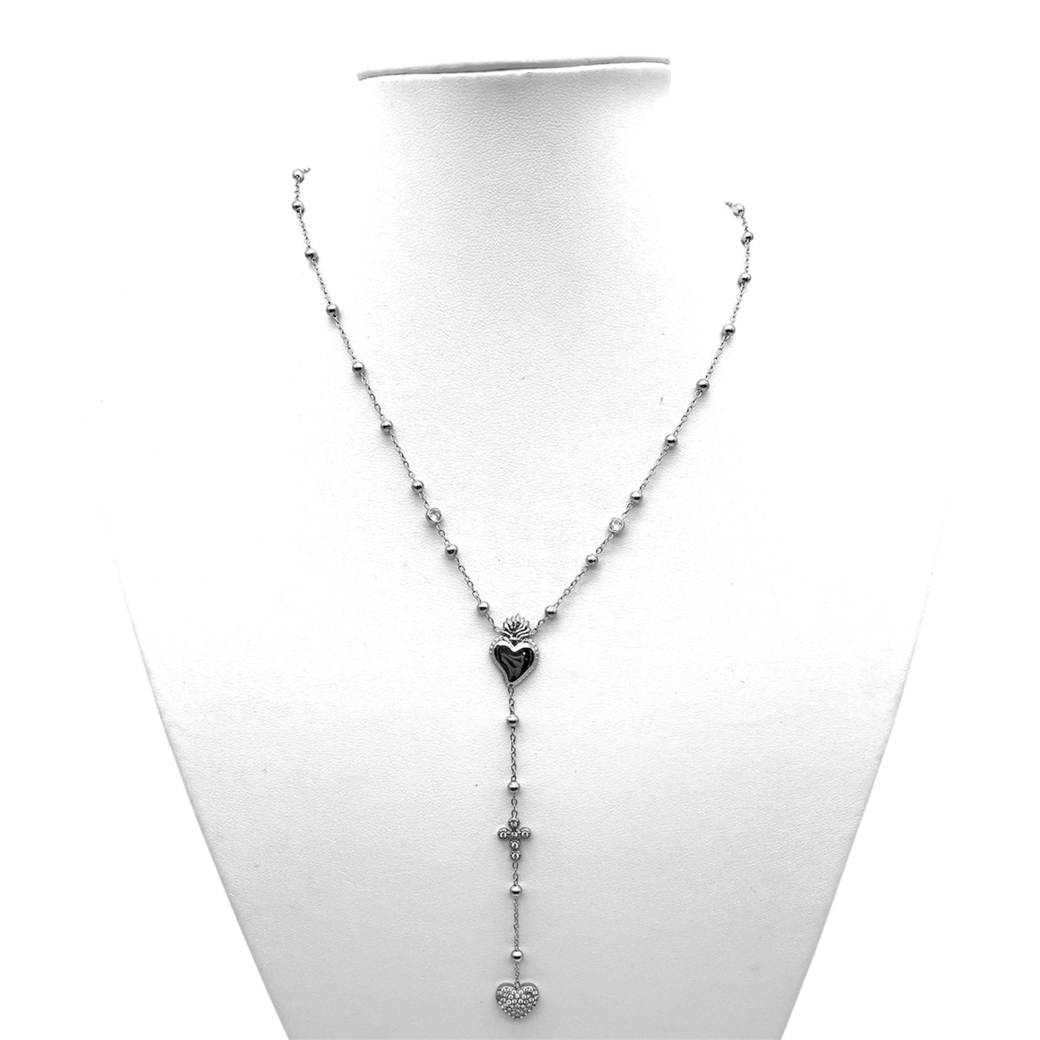 Rosario collana Sacro Cuore – Silver