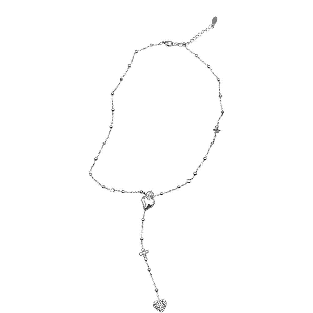 Rosario collana Sacro Cuore – Silver