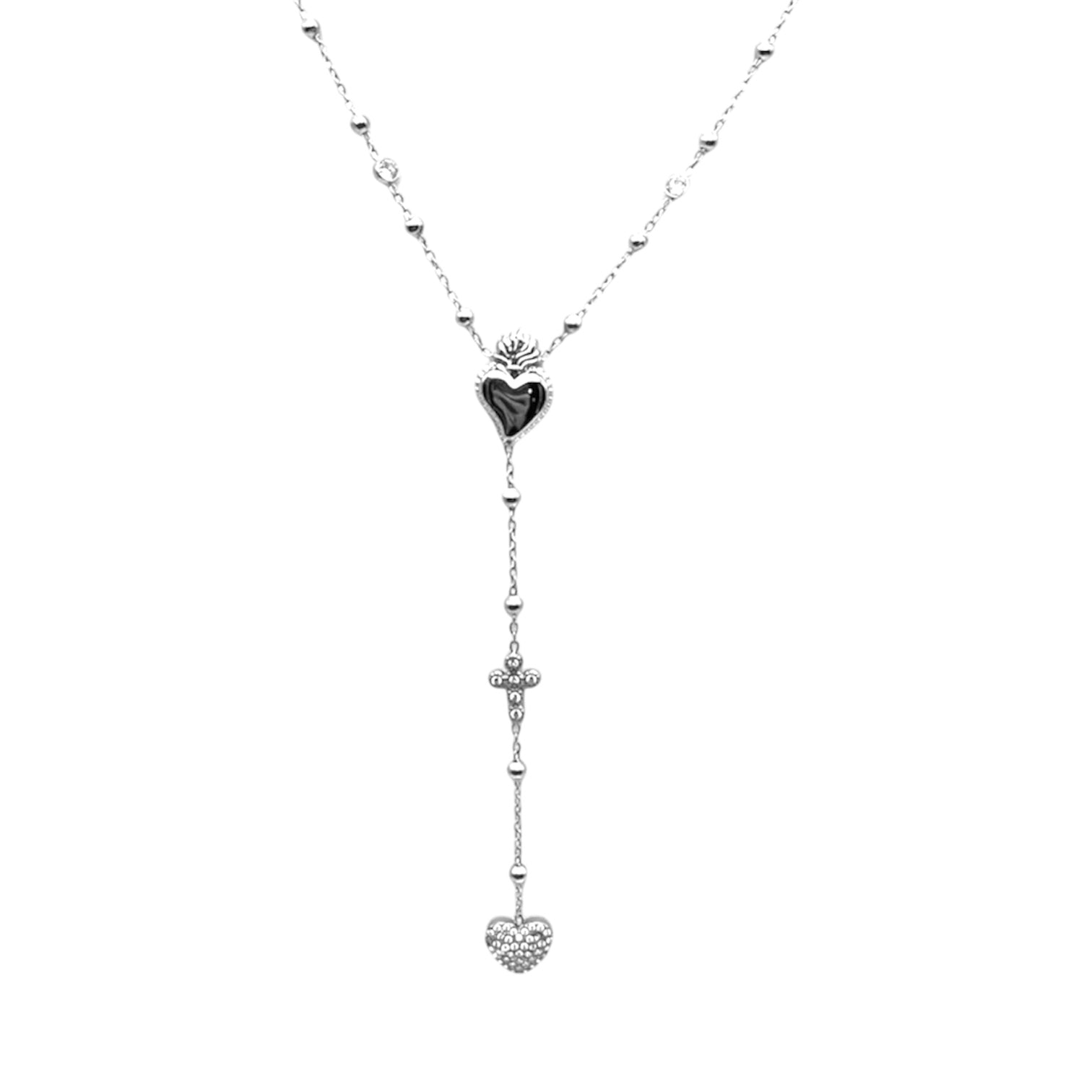 Rosario collana Sacro Cuore – Silver