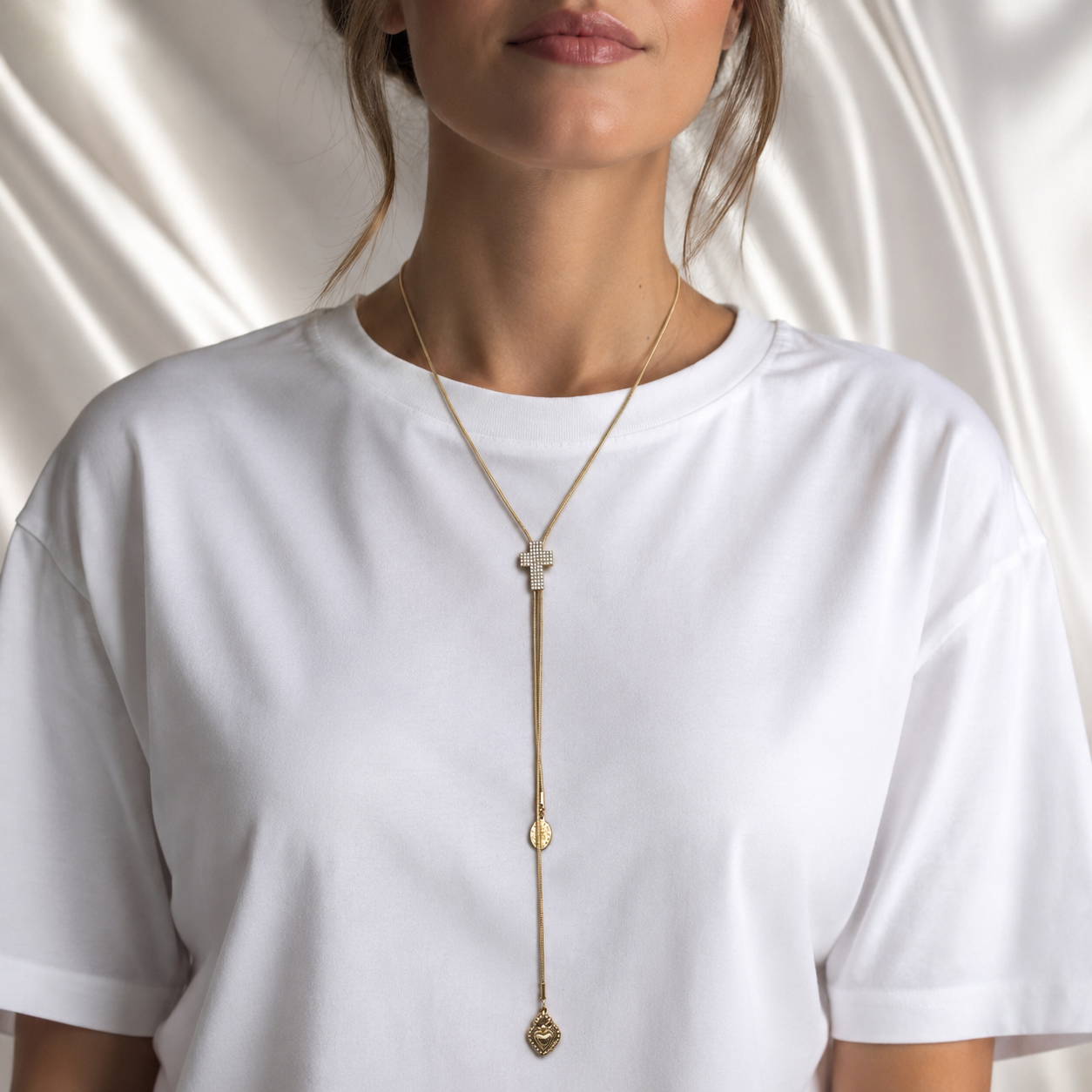 Collana Scorrevole Croce – Gold