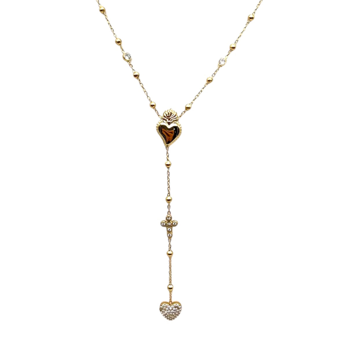 Rosario collana Sacro Cuore – Acciaio inox