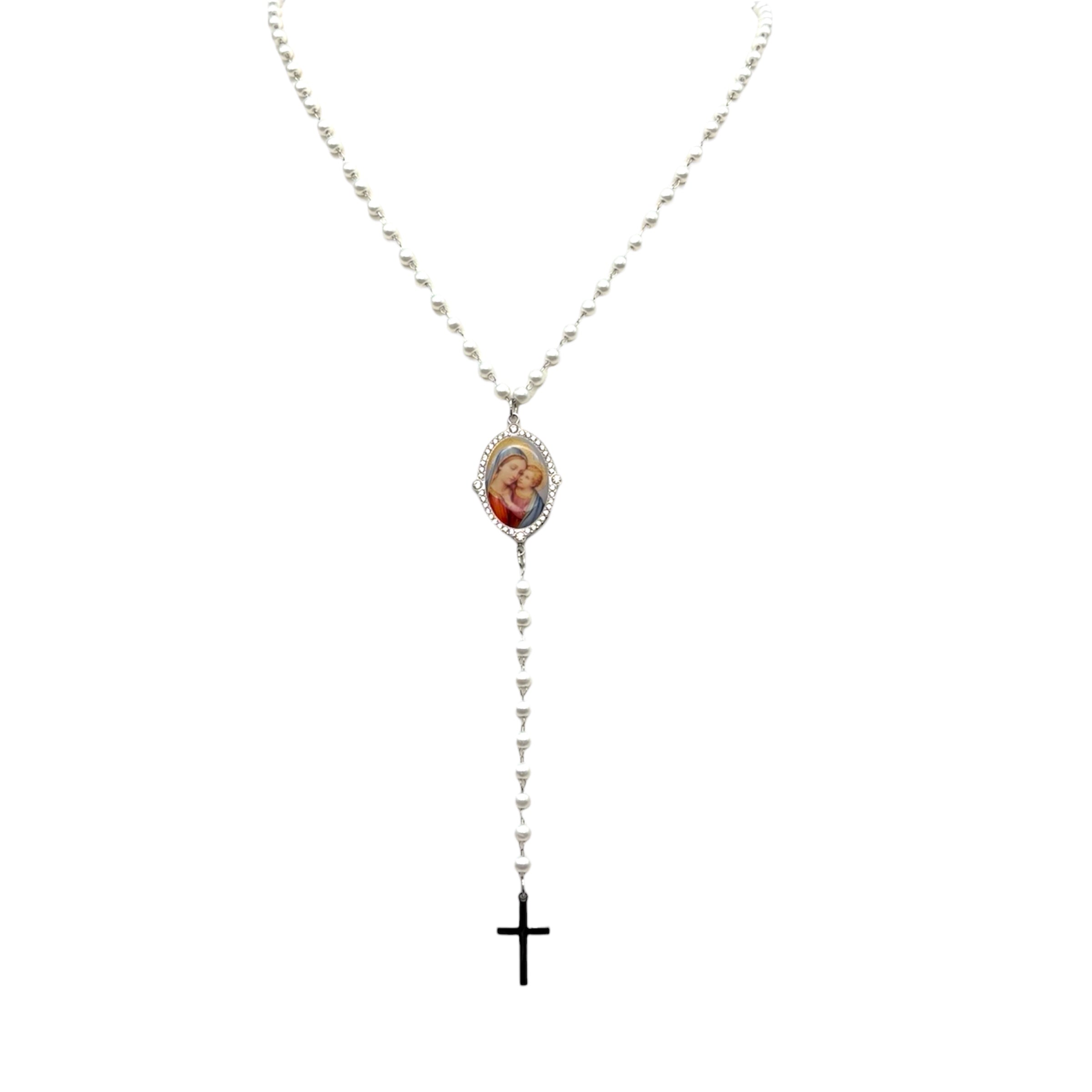 Collana Medaglione Madonna con Bambino Gesù