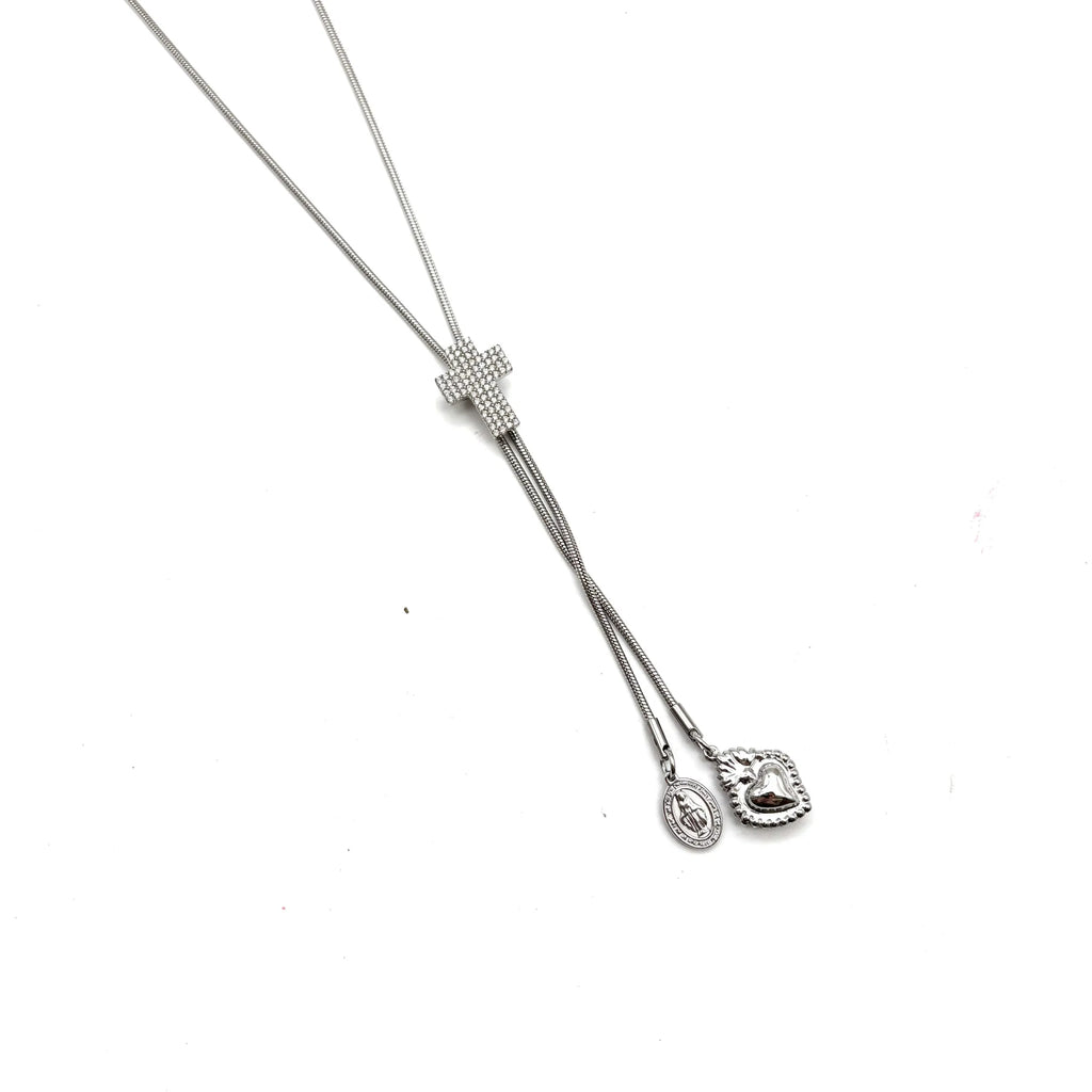 Collana Scorrevole Croce – Silver