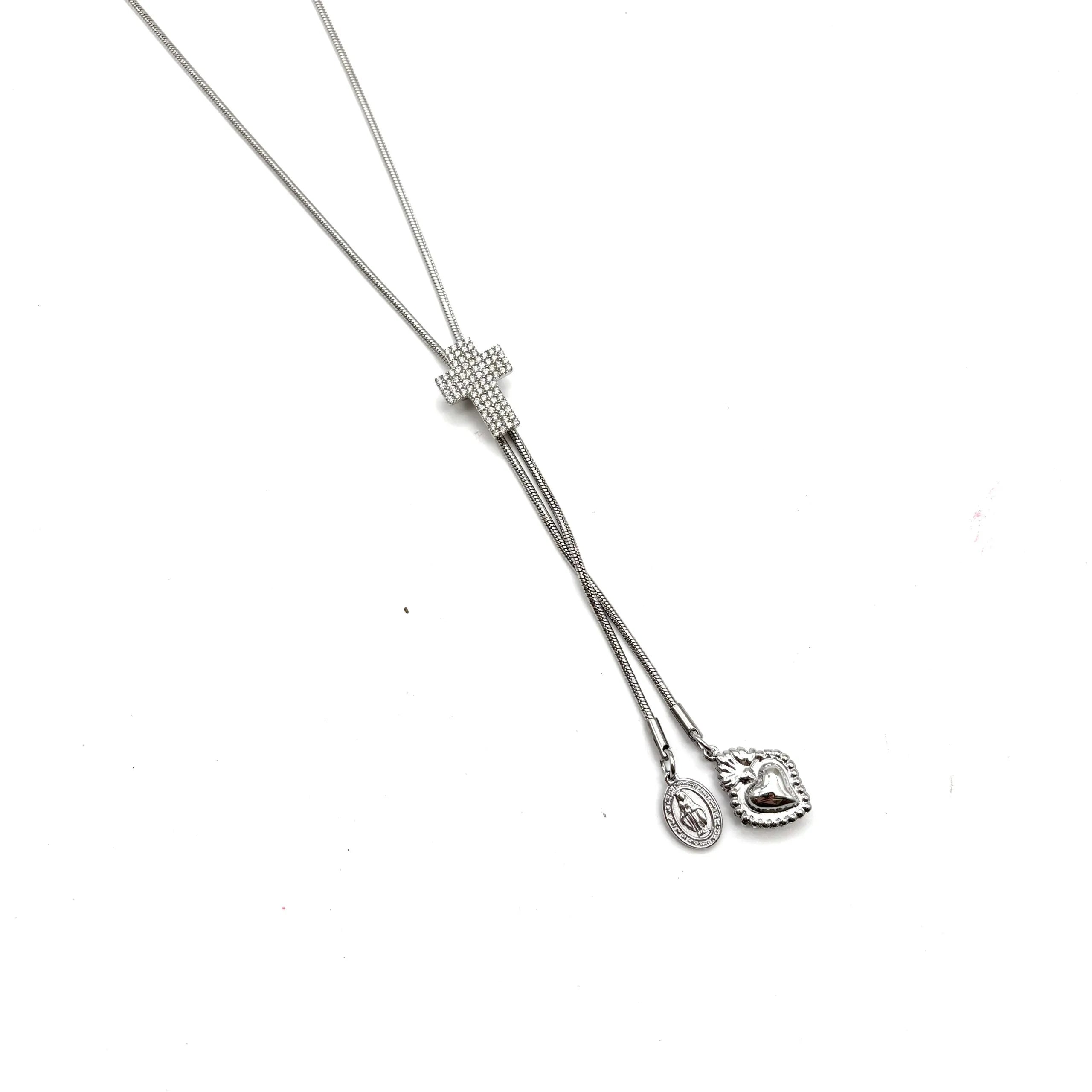 Collana Scorrevole Croce – Silver