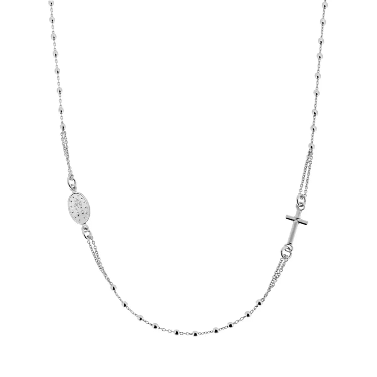 Collana Rosario Argento 925 Galvanica Rodio