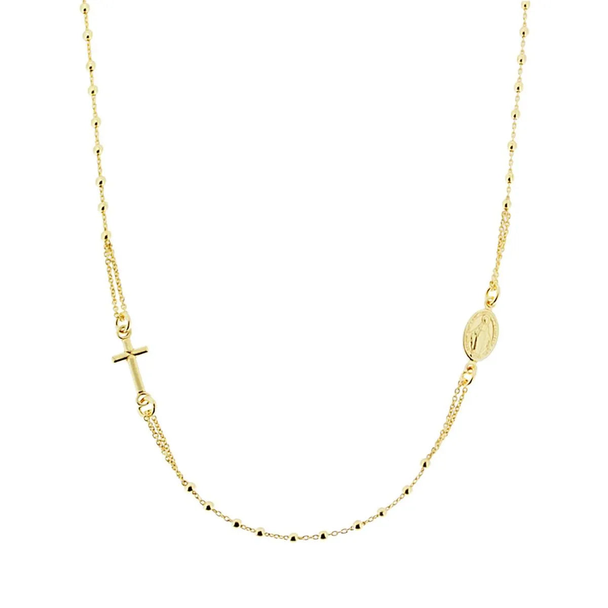 Collana Rosario Argento 925 Placcato Oro