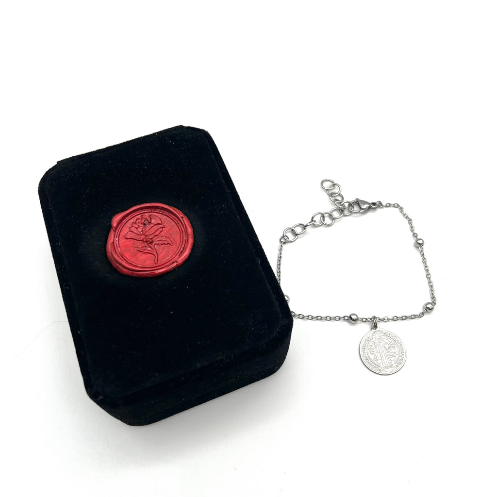 Bracciale San Benedetto in Acciaio – Fides et Protectio