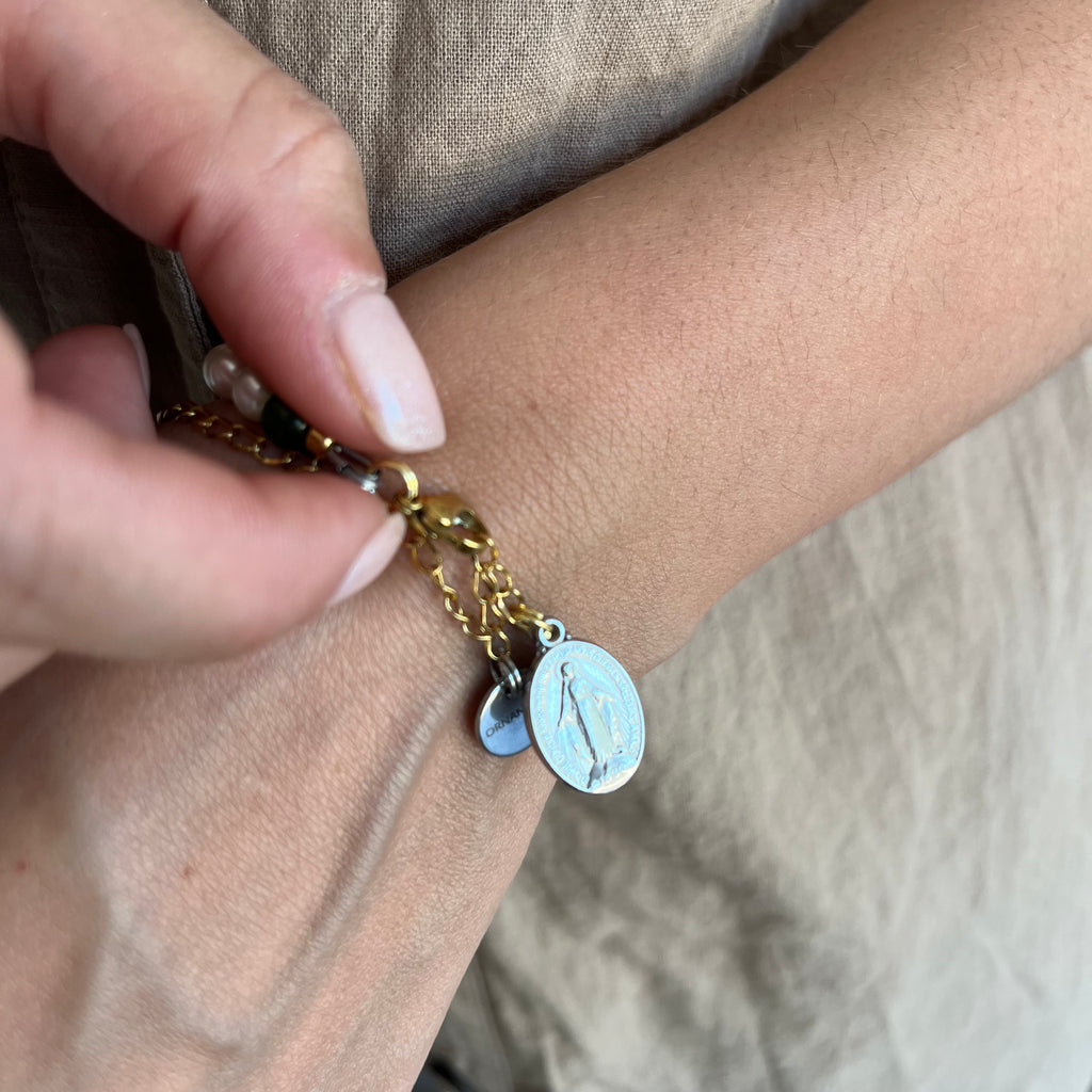 Bracciale Agata Verde e Perle – Mariae Spes