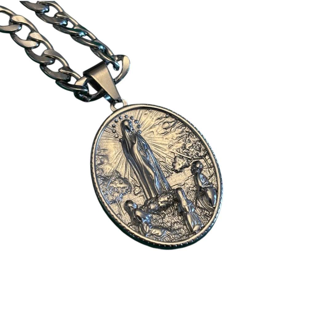 Collana Con Medaglione Madonna Di Fatima – Acciaio Inox