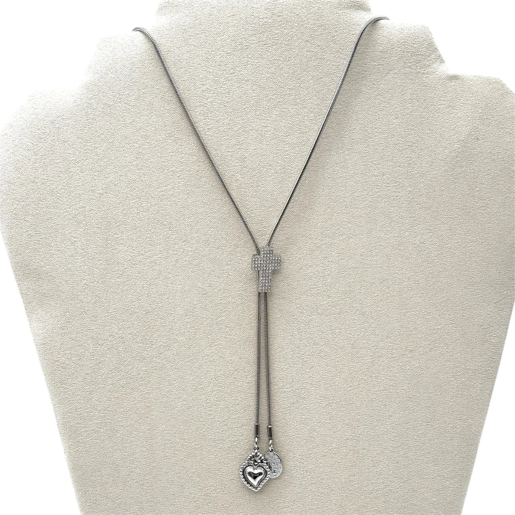 Collana Scorrevole Croce – Silver